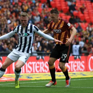 Bradford City vs Millwall - Intense Battle for the Ball in the Sky Bet League One Play-Off Final at Wembley Stadium