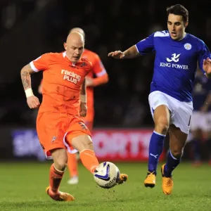 Chaplow vs. James: Intense Battle for Ball Possession - Leicester City vs. Millwall, Npower Championship Chaplow vs. James: Intense Battle for Ball Possession - Leicester City vs. Millwall, Npower Championship