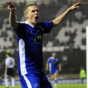 Derby County vs Millwall: Steve Morison Scores Opening Goal in FA Cup Third Round Replay at Pride Park Stadium Derby County vs Millwall: Steve Morison Scores Opening Goal in FA Cup Third Round Replay at Pride Park Stadium