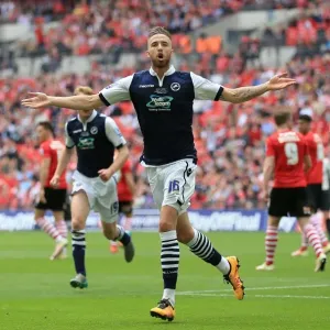Mark Beevers Scores the Opener: Intense Play-Off Final as Millwall Takes on Barnsley at Wembley Stadium (Sky Bet League One, 2015-16) Mark Beevers Scores the Opener: Intense Play-Off Final as Millwall Takes on Barnsley at Wembley Stadium (Sky Bet League One, 2015-16)