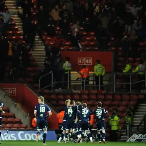 Millwall Celebrates Third Goal: FA Cup Fourth Round Replay Win Against Southampton (February 7, 2012, St Mary's Stadium) Millwall Celebrates Third Goal: FA Cup Fourth Round Replay Win Against Southampton (February 7, 2012, St Mary's Stadium)