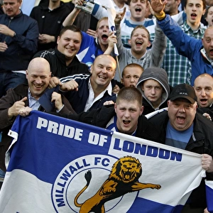 Millwall Fans Gathered at The New Den before Play Off Semi Final vs Huddersfield Town, Football League One