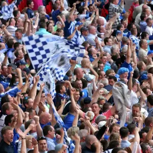 Millwall Fans Go Wild: Celebrating the First Goal at Wembley in the Coca-Cola Football League One Play-Off Final Against Scunthorpe United