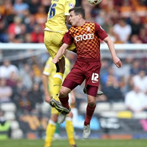 Millwall vs Bradford City: Nadjim Abdou vs Josh Cullen - Intense Aerial Battle in the Sky Bet League One Play-Off (2015-16)