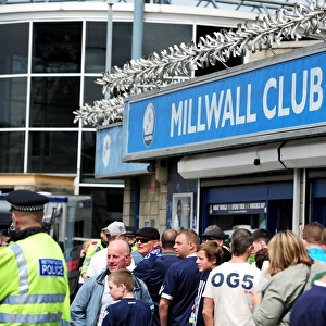 Millwall vs Nottingham Forest: The Den - Excited Fans Gather Outside the Club Shop (Npower Football League Championship, 13-08-2011)