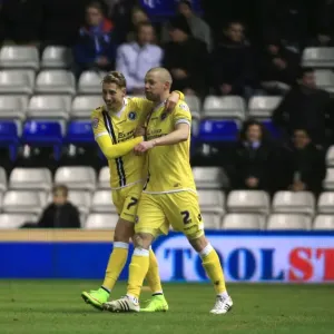 Millwall's Alan Dunne and Lee Martin Celebrate Opening Goal in Sky Bet Championship Match against Birmingham City
