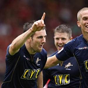 Millwall's Danny Schofield Celebrates Second Goal Against Bristol City in Npower Championship (07-08-2010)