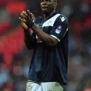 Millwall's Danny Shittu Celebrates FA Cup Semi-Final Victory over Wigan Athletic at Wembley Stadium (April 13, 2013) Millwall's Danny Shittu Celebrates FA Cup Semi-Final Victory over Wigan Athletic at Wembley Stadium (April 13, 2013)
