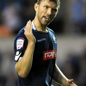 Millwall's Darren Ward in Action Against Peterborough United at The Den (Npower Championship, 17-08-2011)