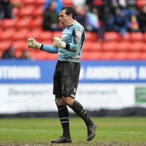 Millwall's David Forde Celebrates Championship Victory Over Charlton Athletic (Charlton Athletic v Millwall: The Valley, 16-03-2013) Millwall's David Forde Celebrates Championship Victory Over Charlton Athletic (Charlton Athletic v Millwall: The Valley, 16-03-2013)