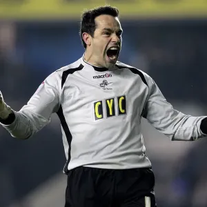 David Forde und Steve Morison feiern Tor gegen QPR im Npower-Championship bei 'The New Den' David Forde und Steve Morison feiern Tor gegen QPR im Npower-Championship bei 'The New Den'