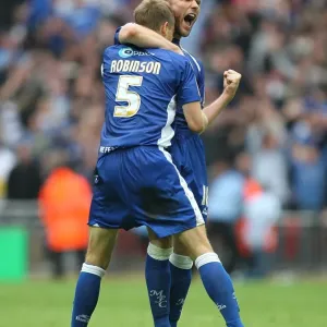 Millwall's Euphoric Moment: Paul Robinson and Darren Ward React to Play-Off Final Victory at Wembley (vs Swindon Town, Football League One)