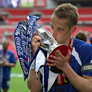 Millwall's Glory: Paul Robinson and the Football League One Play-Off Trophy - Celebrating Victory over Swindon Town at Wembley