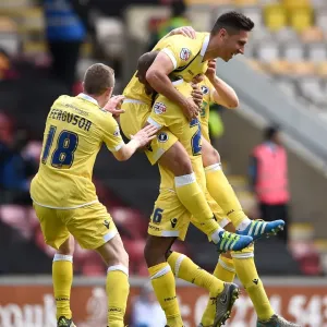 Millwall's Joe Martin Celebrates Third Goal in Sky Bet League One Play-Off First Leg vs. Bradford City (2015-16) Millwall's Joe Martin Celebrates Third Goal in Sky Bet League One Play-Off First Leg vs. Bradford City (2015-16)
