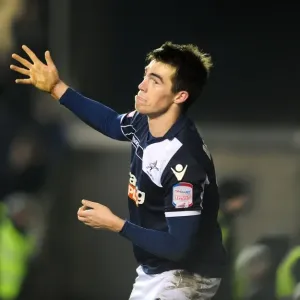 Millwall's John Marquis Celebrates Second Goal Against Aston Villa in FA Cup Fourth Round at The Den Millwall's John Marquis Celebrates Second Goal Against Aston Villa in FA Cup Fourth Round at The Den
