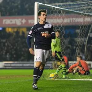 Millwall's John Marquis: Celebrating the Shocking Second Goal Against Aston Villa in FA Cup Round 4 (25-01-2013) Millwall's John Marquis: Celebrating the Shocking Second Goal Against Aston Villa in FA Cup Round 4 (25-01-2013)