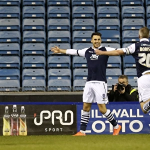 Millwall's Lee Gregory Celebrates Second Goal Against Bradford City in Sky Bet League One