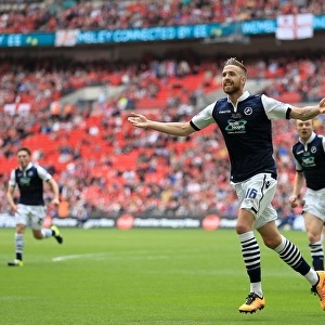 Millwall's Mark Beevers Celebrates First Goal in Sky Bet League One Play-Off Final against Barnsley at Wembley Stadium