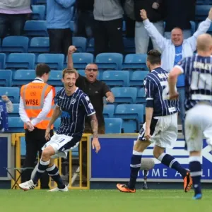 Millwall's Martyn Woolford Scores First Goal Against Leeds United in Sky Bet Championship Match at The New Den Millwall's Martyn Woolford Scores First Goal Against Leeds United in Sky Bet Championship Match at The New Den