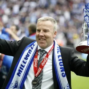 Millwall's Promising Triumph: Kenny Jackett and The Lions Rejoice over League One Promotion at Wembley (The Celebration)