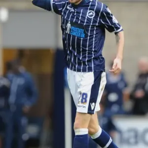 Millwall's Scott Malone Scores Second Goal Against Leeds United in Sky Bet Championship Match at The New Den Millwall's Scott Malone Scores Second Goal Against Leeds United in Sky Bet Championship Match at The New Den