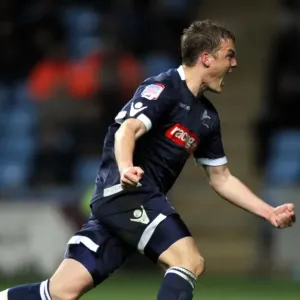 Millwall's Shane Lowry Celebrates Opening Goal vs. Coventry City in Championship Match