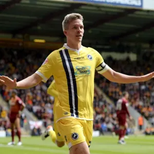 Millwall's Steve Morison Scores Second Goal in Sky Bet League One Play-Off First Leg against Bradford City (2015-16) Millwall's Steve Morison Scores Second Goal in Sky Bet League One Play-Off First Leg against Bradford City (2015-16)