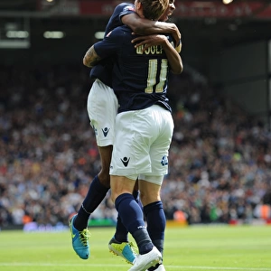 Millwall's Woolford and Abdou Celebrate Opening Goal Against Fulham in Sky Bet Championship