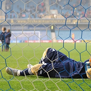 Millwall's Zampa the Lion Roars in Exciting Half-Time Penalty Shootout vs. Bristol City (2011)