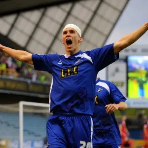 Print of Steve Morison's First Goal in 2010 Play-Off Semi Final Print of Steve Morison's First Goal in 2010 Play-Off Semi Final
