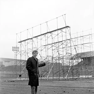 Television Screen being constructed on the pitch at The Den