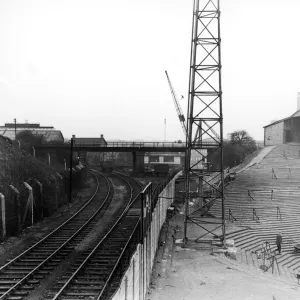 A view of the train tracks which run past The Den, home to Millwall F. C