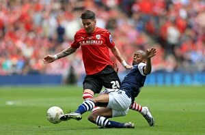 Images Dated 29th May 2016: Barnsley vs. Millwall - Intense Rivalry: Hammill vs. Abdou at the Sky Bet League One Play-Off