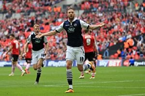 Images Dated 29th May 2016: Barnsley vs Millwall: Mark Beevers Scores First Goal in Intense Play-Off Final at Wembley Stadium