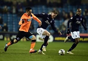 Images Dated 17th March 2015: Battle for the Ball: Aiden O'Brien vs. Beram Kayal - Millwall vs