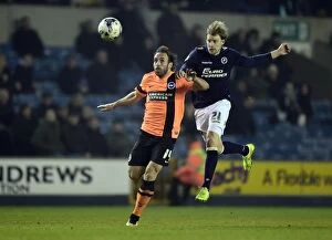 Images Dated 17th March 2015: Battle for the Ball: Millwall vs. Brighton Championship Showdown