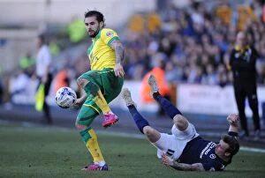Images Dated 7th March 2015: Battle at The Den: Intense Rivalry - Millwall vs. Norwich City in Sky Bet Championship