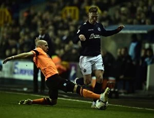 Images Dated 17th March 2015: Battle for Supremacy: Millwall's Aiden O'Brien vs Brighton's Bruno Saltor (Sky Bet Championship)
