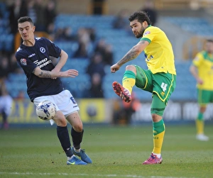 Bradley Johnson's Shot at Millwall's The Den - Sky Bet Championship: Millwall vs Norwich City