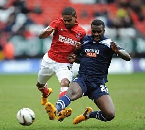 Images Dated 16th March 2013: Charlton Athletic vs. Millwall: Intense Clash in Npower Championship - Pritchard vs. Osborne