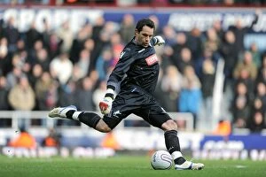 Images Dated 4th February 2012: David Forde in Action: Millwall vs. West Ham United, Npower Championship Clash at Upton Park