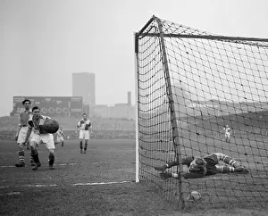 Division Three South Soccer Showdown: Malcolm Finlayson Dives to Save Vic Lambden's Header, Bristol Rovers vs. Millwall at Memorial Stadium
