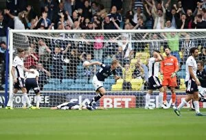 Images Dated 12th August 2017: George Saville Scores First Goal for Millwall: A Thrilling Moment at The Den Against Bolton
