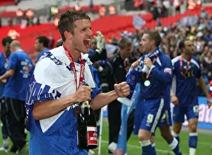 Millwall V Swindon League One Play-off Final Prints: The Glory of Millwall: Scott Barron's Euphoric Wembley Moment (Millwall FC vs Swindon Town)