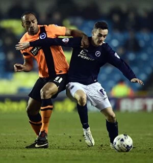 Images Dated 17th March 2015: Intense Battle for Championship Supremacy: Millwall vs Brighton