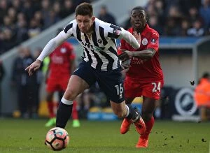 Images Dated 18th February 2017: Intense Rivalry: Mendy vs. Butcher in FA Cup Fifth Round Clash at The Den