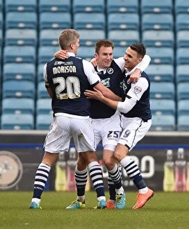 Images Dated 5th March 2016: Jed Wallace Scores and Celebrates Millwall's Second Goal vs Blackpool in Sky Bet League One at The