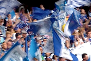 Manchester United vs Millwall: AXA FA Cup Final - Passionate Millwall Fans Wave Their Flags