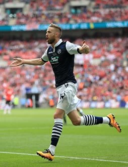 Images Dated 29th May 2016: Mark Beevers Scores the Thrilling Opener: Millwall's Play-Off Final Victory at Wembley (2015-16)