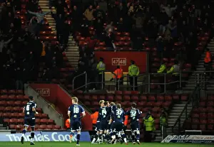 Season 2011-12 Prints: Millwall Celebrates Third Goal: FA Cup Fourth Round Replay Win Against Southampton (February 7)